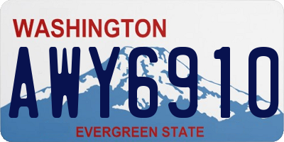 WA license plate AWY6910