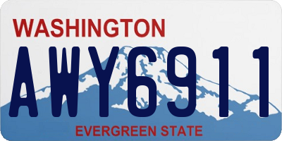 WA license plate AWY6911