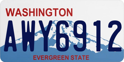 WA license plate AWY6912