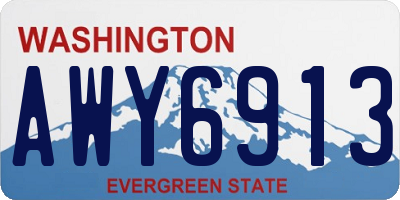 WA license plate AWY6913