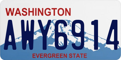 WA license plate AWY6914