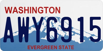 WA license plate AWY6915