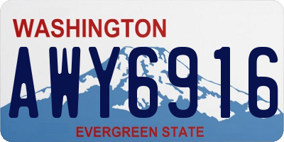 WA license plate AWY6916