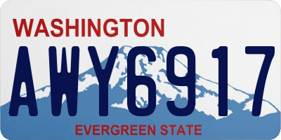 WA license plate AWY6917