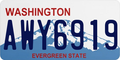 WA license plate AWY6919