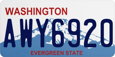 WA license plate AWY6920