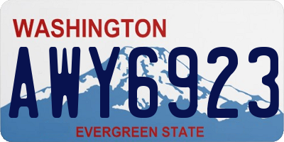 WA license plate AWY6923