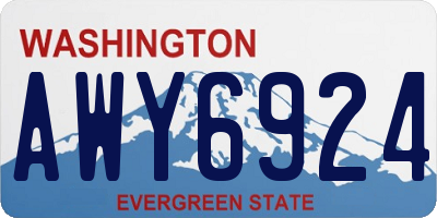 WA license plate AWY6924