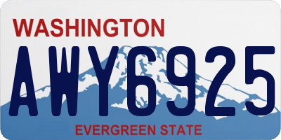 WA license plate AWY6925