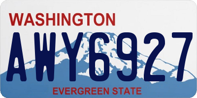 WA license plate AWY6927