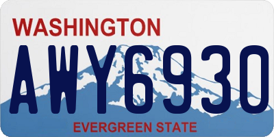WA license plate AWY6930