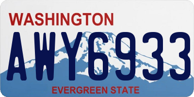 WA license plate AWY6933
