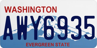WA license plate AWY6935