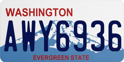WA license plate AWY6936