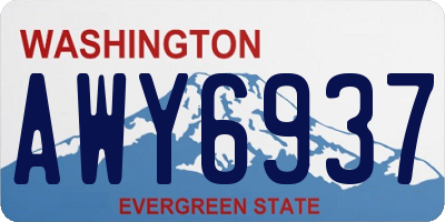 WA license plate AWY6937