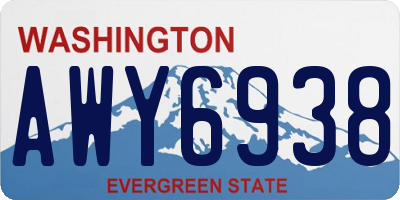 WA license plate AWY6938