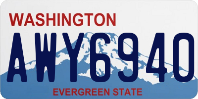 WA license plate AWY6940