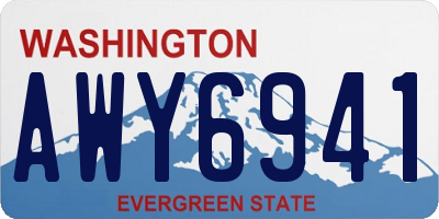 WA license plate AWY6941