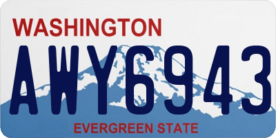 WA license plate AWY6943