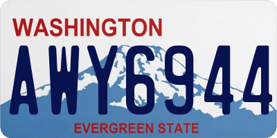 WA license plate AWY6944
