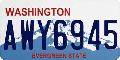 WA license plate AWY6945