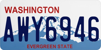 WA license plate AWY6946