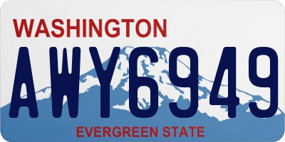 WA license plate AWY6949