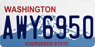 WA license plate AWY6950