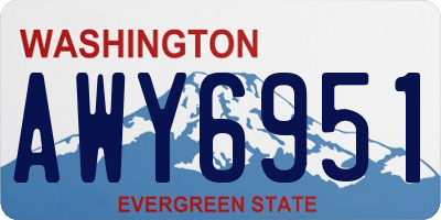 WA license plate AWY6951