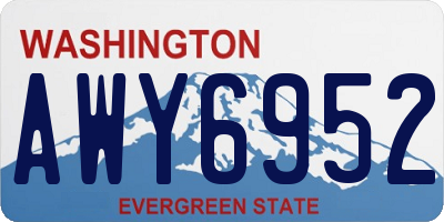 WA license plate AWY6952
