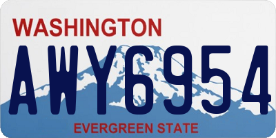 WA license plate AWY6954