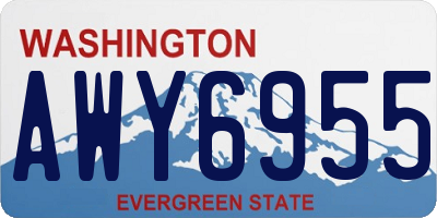 WA license plate AWY6955