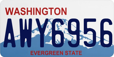 WA license plate AWY6956