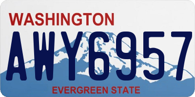 WA license plate AWY6957