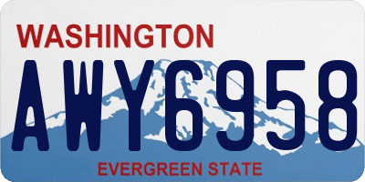 WA license plate AWY6958