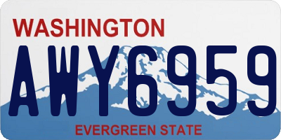 WA license plate AWY6959