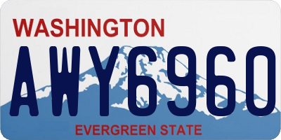 WA license plate AWY6960