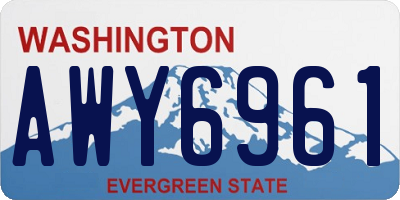 WA license plate AWY6961