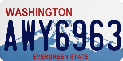 WA license plate AWY6963