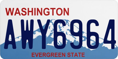 WA license plate AWY6964