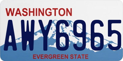 WA license plate AWY6965
