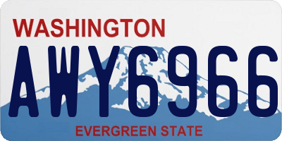WA license plate AWY6966