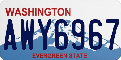 WA license plate AWY6967