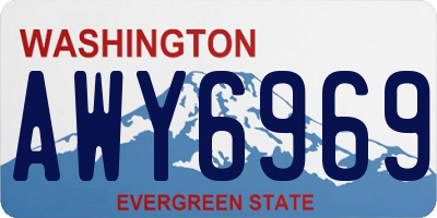 WA license plate AWY6969