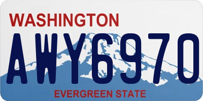 WA license plate AWY6970