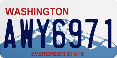 WA license plate AWY6971