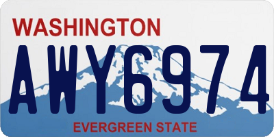 WA license plate AWY6974