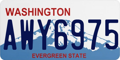 WA license plate AWY6975