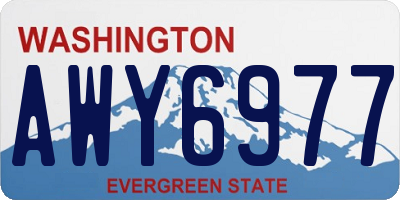WA license plate AWY6977