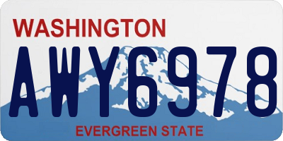 WA license plate AWY6978